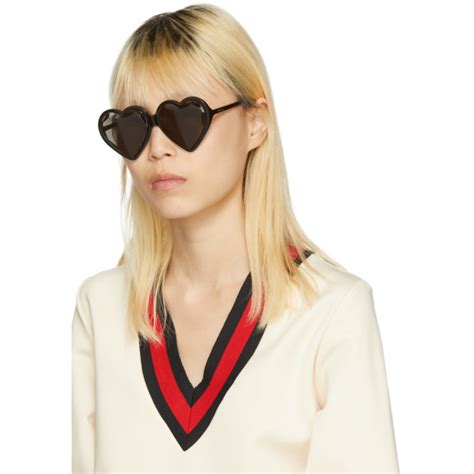 gucci black heart sunglasses